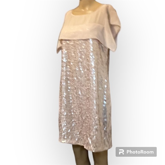 RW&CO Rose Gold Sequined Sheath Dress Size Small - Picture 11 of 11